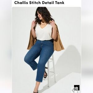 Cream v-neck tank, Torrid size 4, NWT